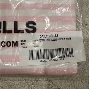 Daily Drills Cupid & White Striped Long Sleeve Tee